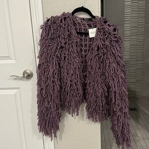 Purple Shag Cardigan